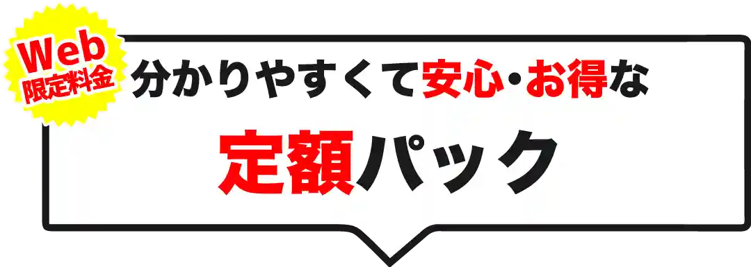 分かりやすくて安心･お得な定額パック